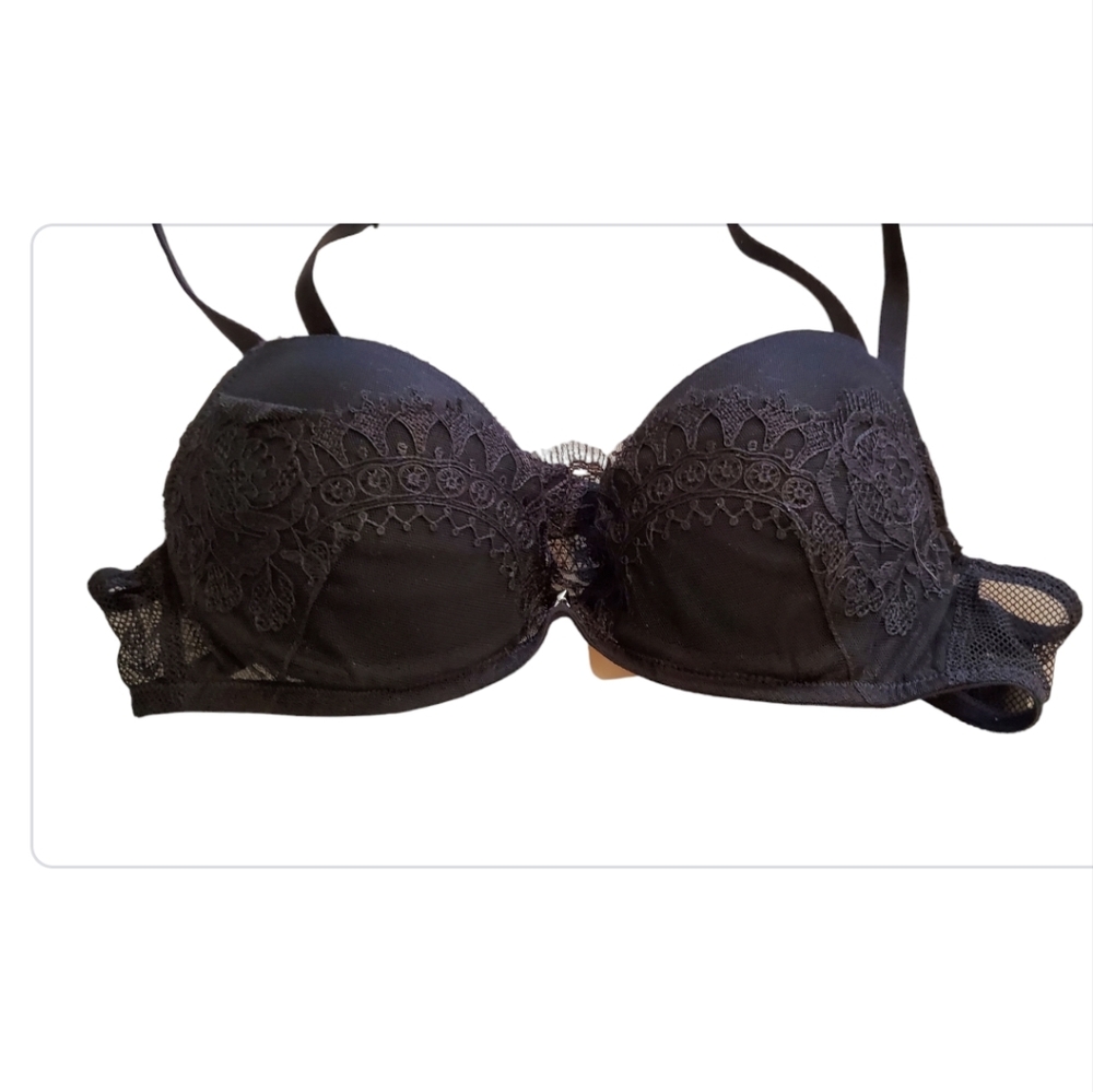 Lise Charmel  Haute Couture Lingerie Glamour Bra Jewel Lace/Mesh Black 32A